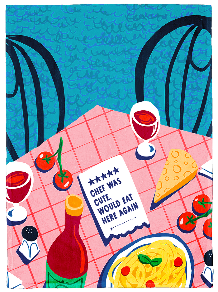 BISTRO TABLE DINING FOOD WINE PASTA CUTE CHEF KITCHEN DISH TOWEL UPTOWN SOX