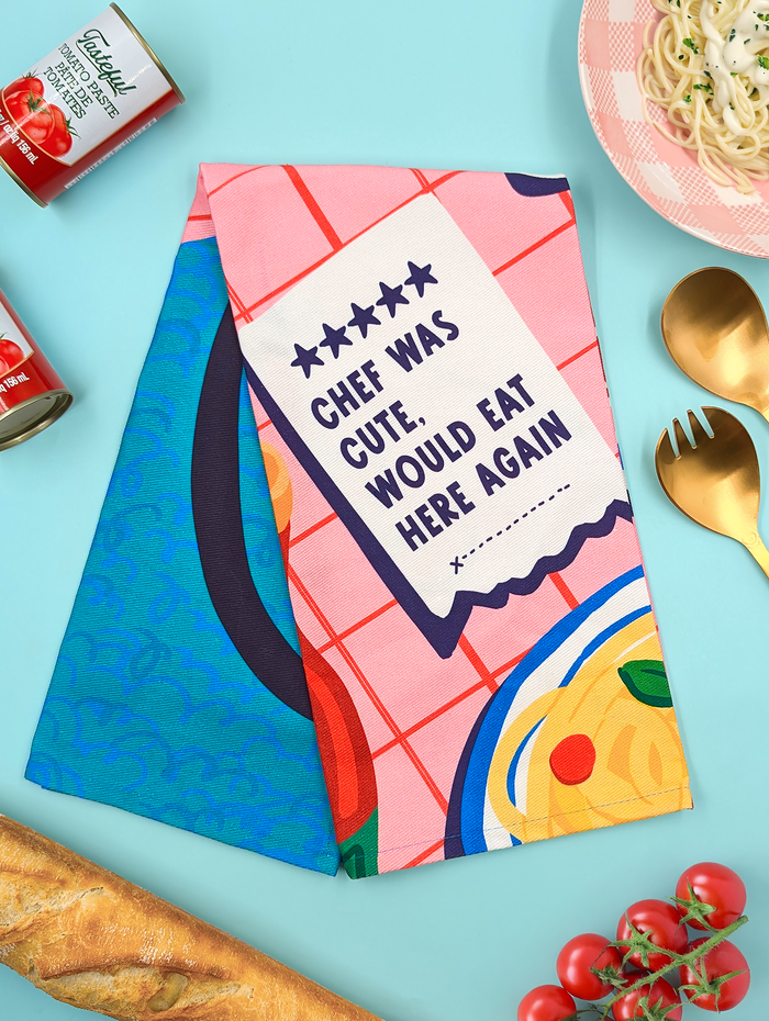 BISTRO TABLE DINING FOOD WINE PASTA CUTE CHEF KITCHEN DISH TOWEL UPTOWN SOX
