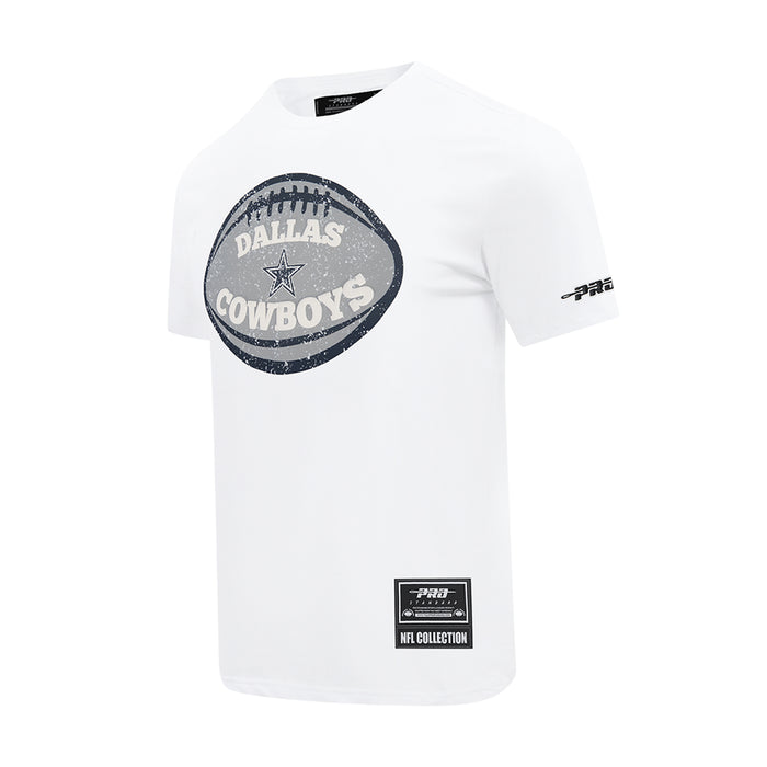 White men’s T-shirt with Dallas Cowboys oval chest logo and small NFL Collection patch