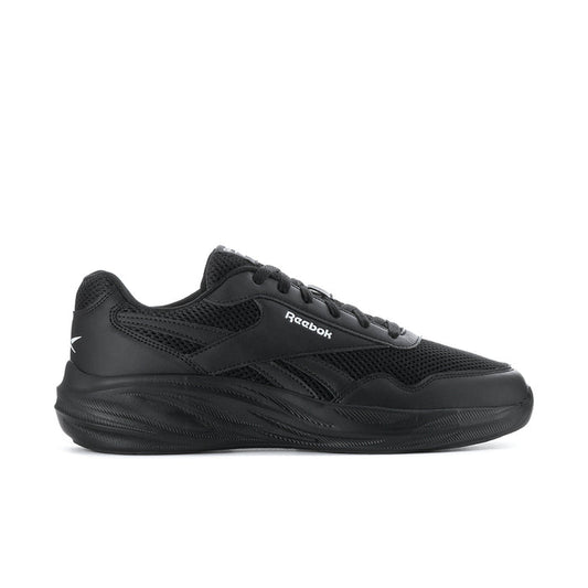 Men's black Reebok Dash Pro lace-up running shoes, textured mesh upper