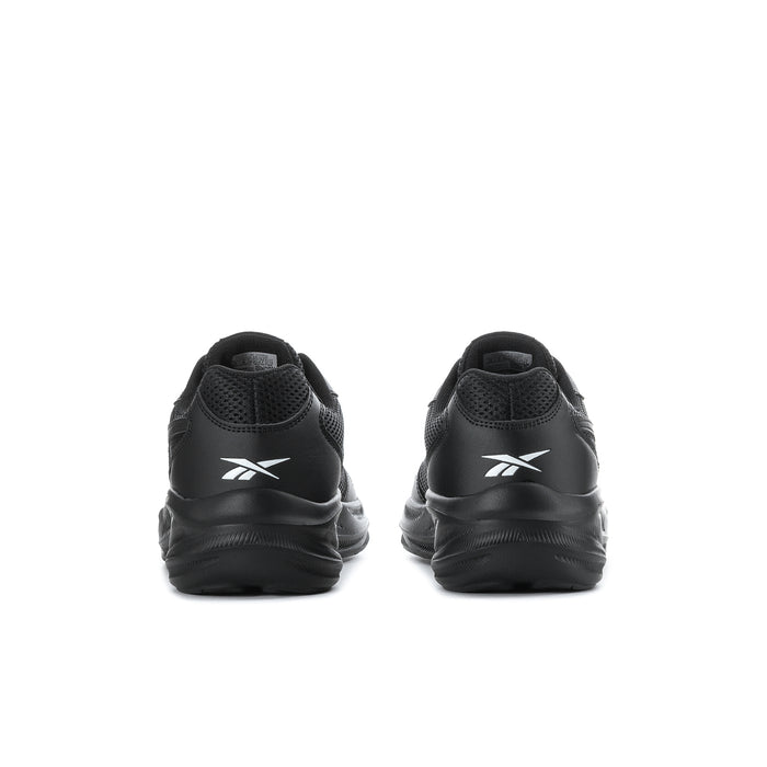 Men's black Reebok sneakers, rear heel with logo, lace-up design