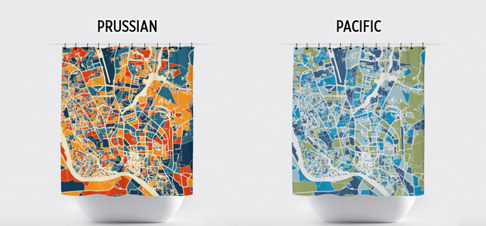 Dhaka Map Shower Curtain - bangladesh Shower Curtain - Chroma Series