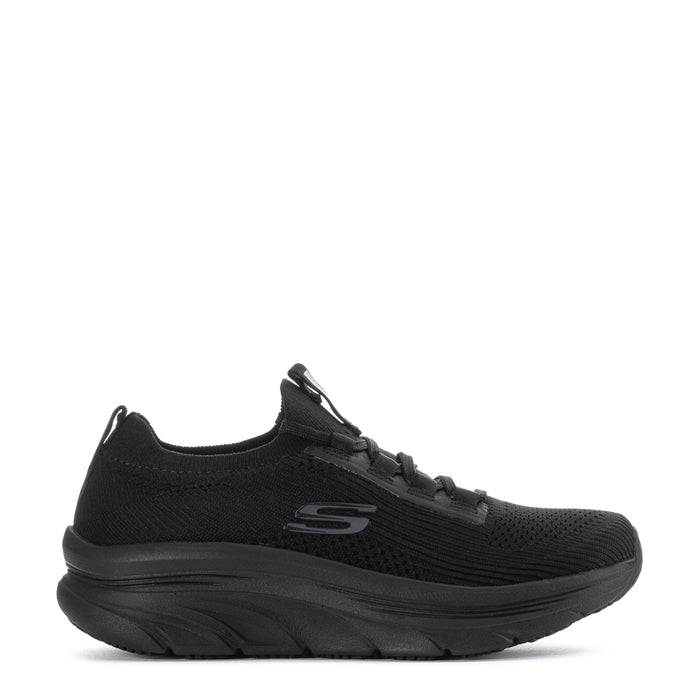 D'Lux Ozema SR women's black mesh lace-up sneaker with cushioned sole