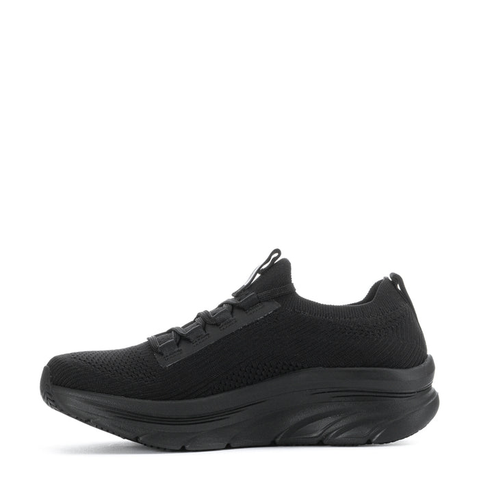 D'Lux Ozema SR women's black mesh lace-up sneaker, side profile
