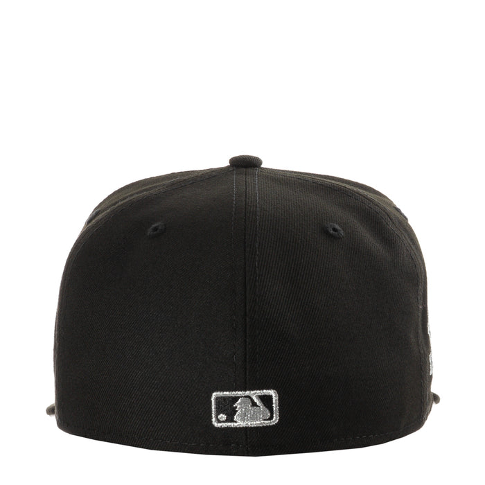 Black baseball cap with MLB batter logo patch on back