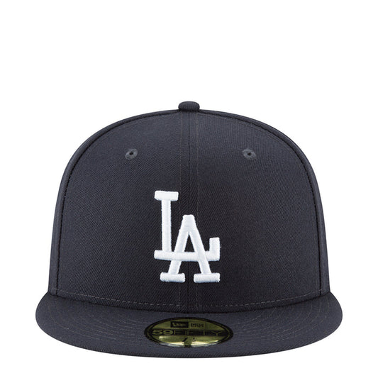 Navy baseball cap with white LA logo on front