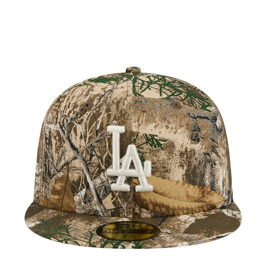 Camo baseball cap with white A logo on the front panel