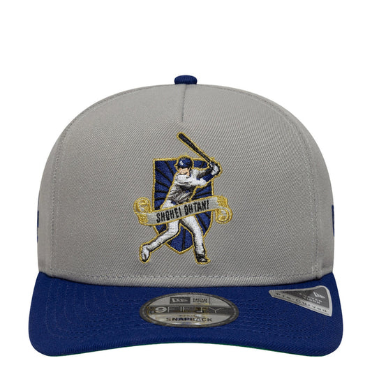 Two-tone grey and blue baseball cap with Shohei Ohtani front logo
