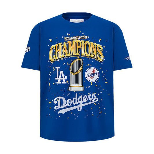 Kids blue graphic T-shirt with World Series Champions Dodgers front print