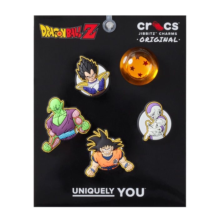 Dragon Ball Z Jibbitz charm 5-pack with character pins and star capsule design