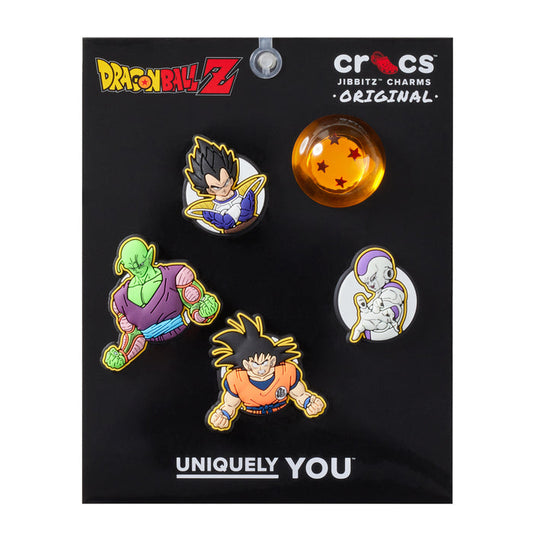 Dragon Ball Z Jibbitz charm 5-pack with character pins and star capsule design