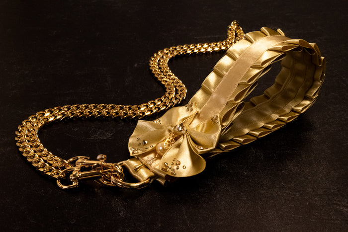 "Duchess" - Champagne & Gold Luxury Leash _ LIMITED _