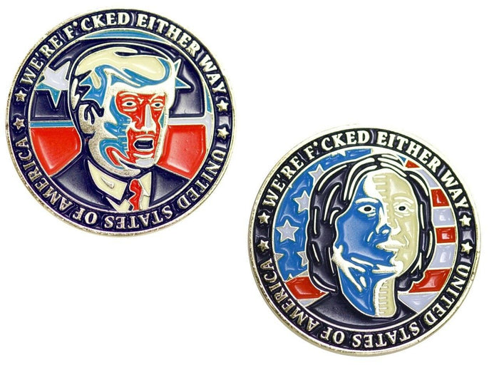 Trump Clinton Fcked Either Way Flip Coin-tvso