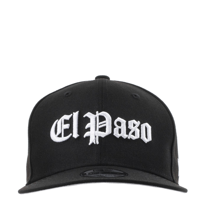 Black baseball cap with white El Paso logo on front panel