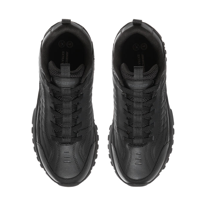 Men's black extra-wide sneaker showing laced upper and cushioned interior