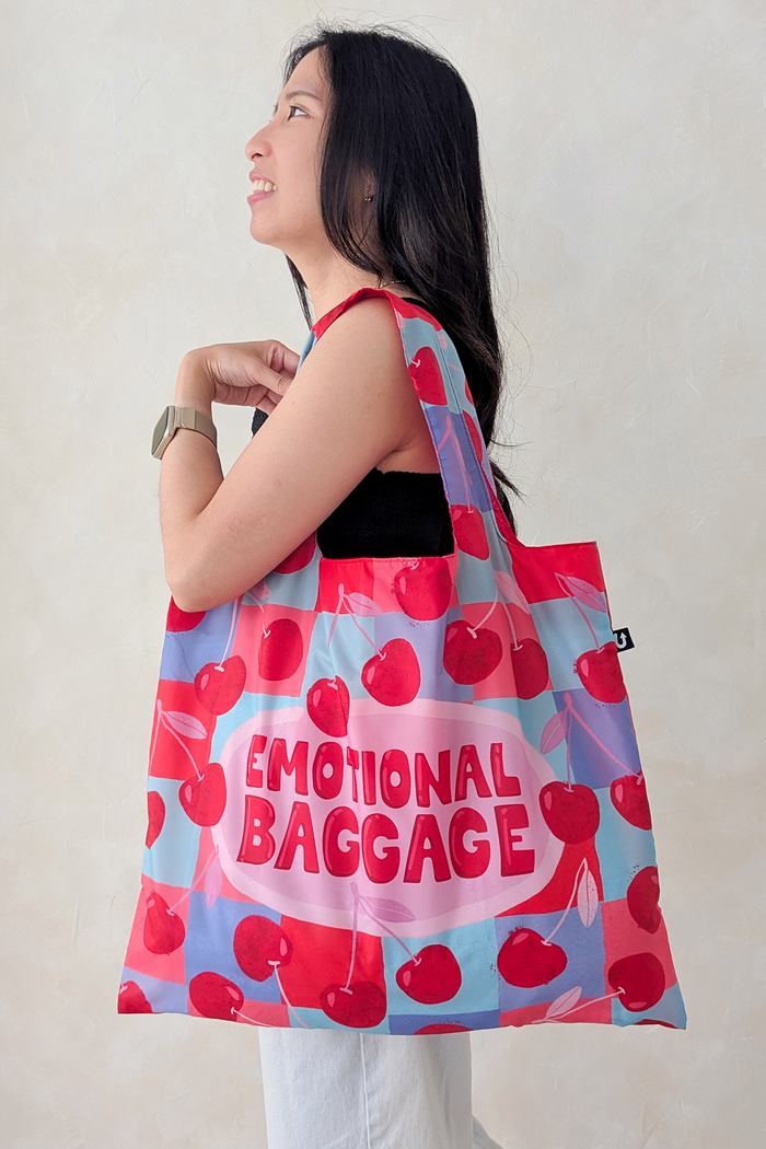 Emotional Baggage Funny Pattern Foldable Packable Tote Bag