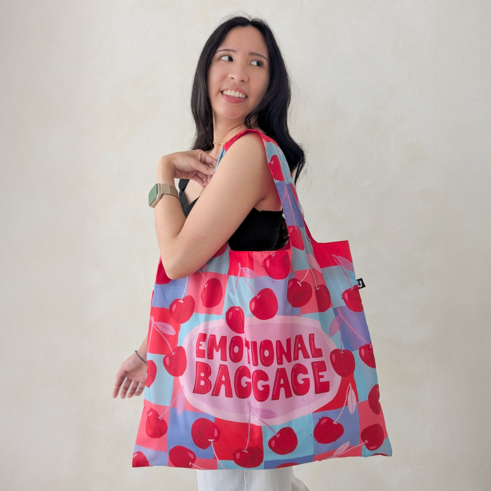 Emotional Baggage Funny Pattern Foldable Packable Tote Bag