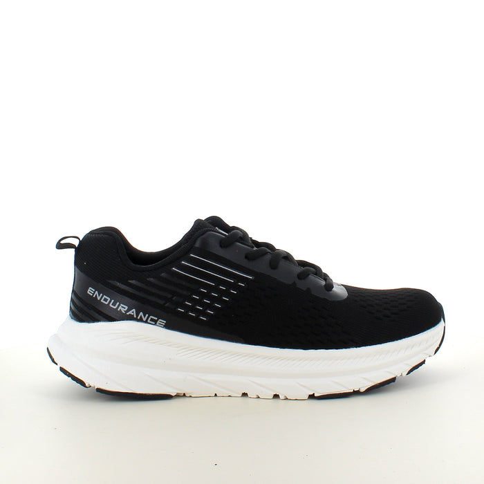 Svart Endurance herrsneaker, lätt och ventilerande