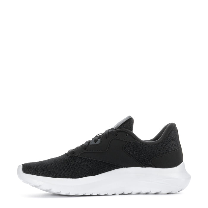 Women's Reebok running shoes, black knit upper with white midsole