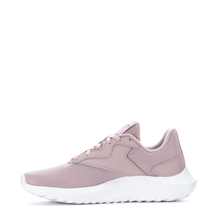 Mauve women's lace-up sneakers with white midsole and side stripe