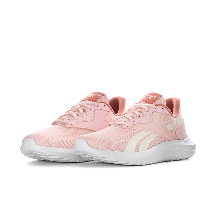 Women’s pink lace-up athletic sneaker with cushioned white sole