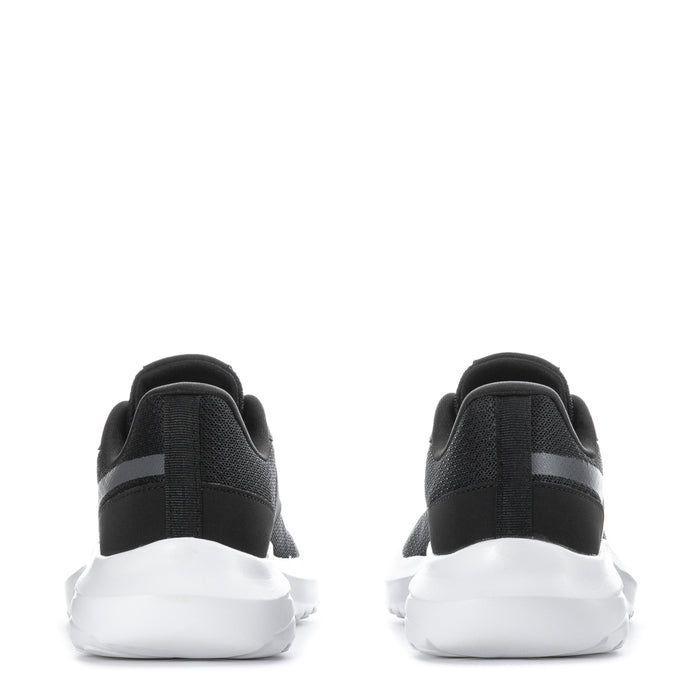 Women's Reebok running shoes, black heel backs with white cushioned sole