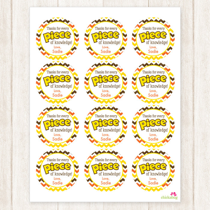 "Every Piece of Knowledge" Teacher Appreciation Stickers