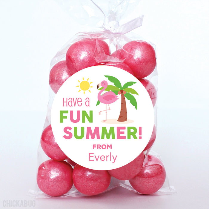 Flamingo Last Day of School Stickers
