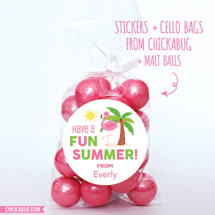 Flamingo Last Day of School Stickers