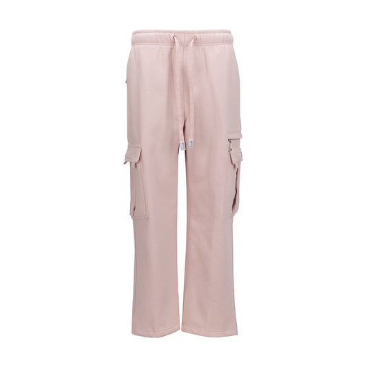 Women's fleece cargo sweatpants, sepia rose, elastic waist with drawstring, front cargo pockets