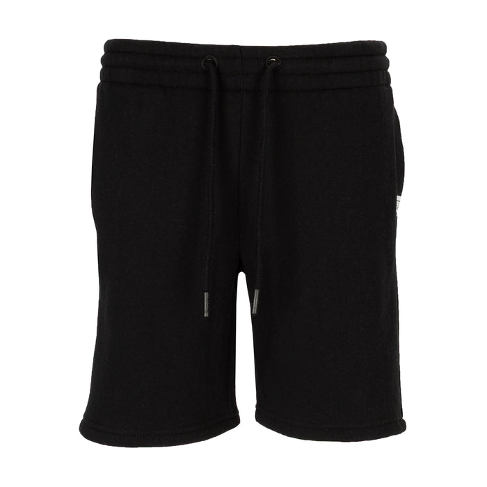 Youth black fleece oversized sweat shorts with drawstring waist