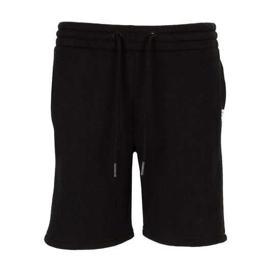 Youth black fleece oversized sweat shorts with drawstring waist