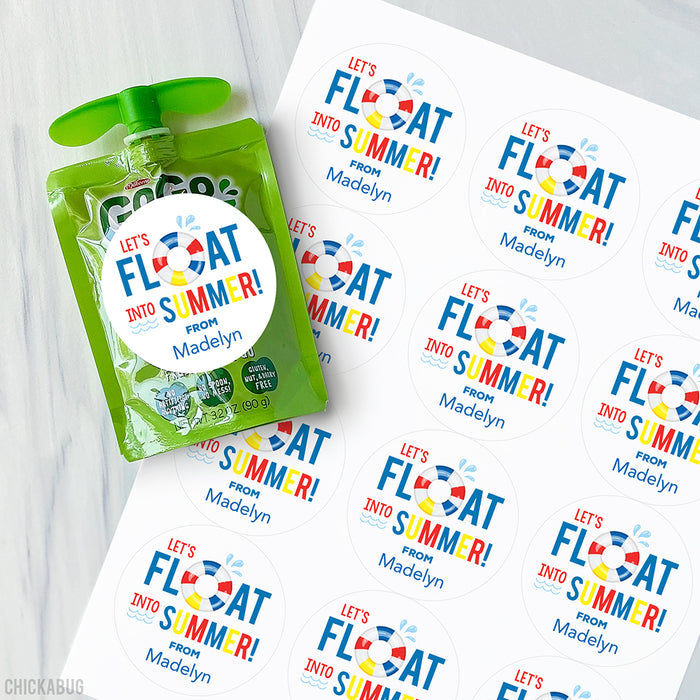 "Float Into Summer" Last Day of School Stickers