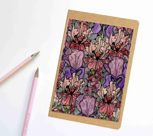 PinkPolish Design Notebook "Floral Repetition" Tessellation Inspired Notebook / Sketchbook / Journal