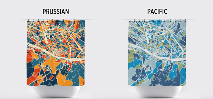Florence Map Shower Curtain - italy Shower Curtain - Chroma Series