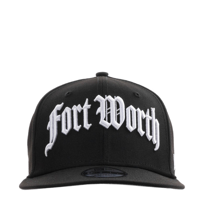 Black baseball cap with white Fort Worth front embroidery