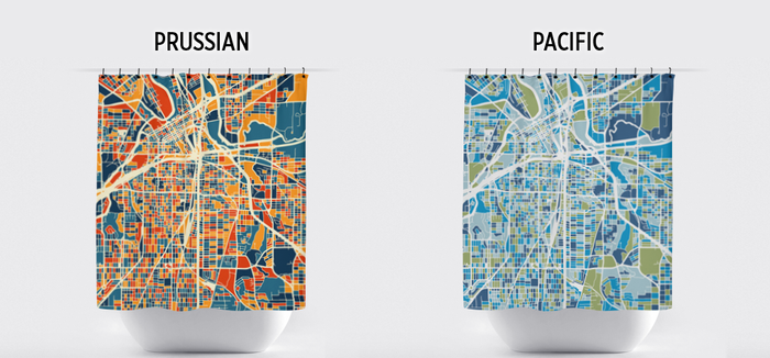 Fort Worth Map Shower Curtain - usa Shower Curtain - Chroma Series