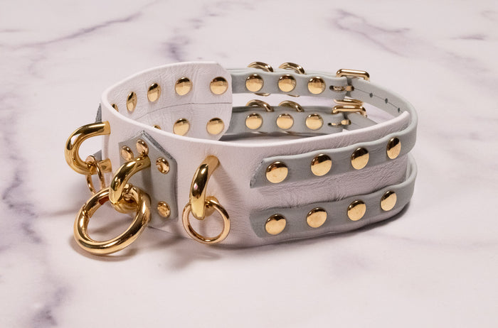"FORTRESS" - 12.5" - 15" White, Slate & Gold Collar _ LIMITED _