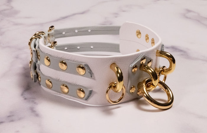 "FORTRESS" - 12.5" - 15" White, Slate & Gold Collar _ LIMITED _
