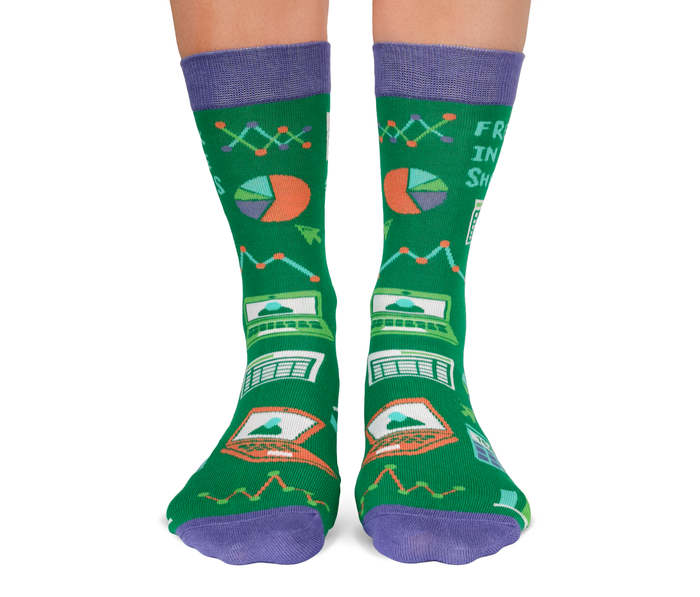 FREAK IN THE SHEETS ACCOUNTING NOVELTY CREW WOMENS SOCKS - UPTOWN SOX