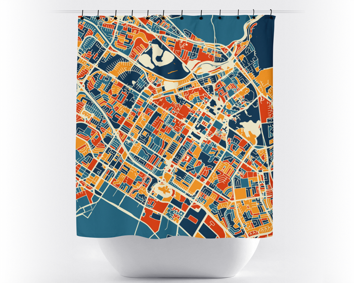 Fremont Map Shower Curtain - usa Shower Curtain - Chroma Series