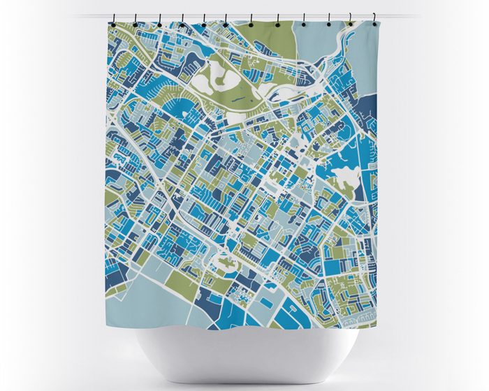 Fremont Map Shower Curtain - usa Shower Curtain - Chroma Series
