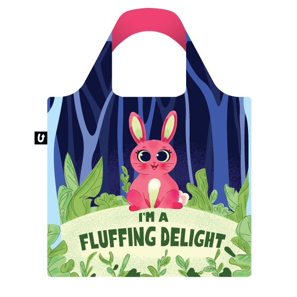 Funny Bunny Print Foldable Packable Tote Bag