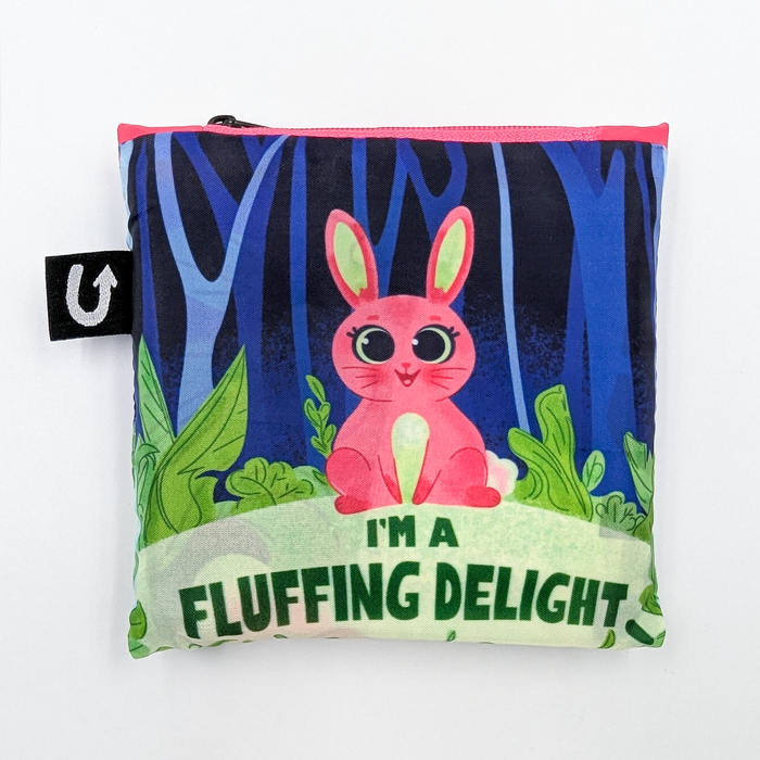 Funny Bunny Print Foldable Packable Tote Bag
