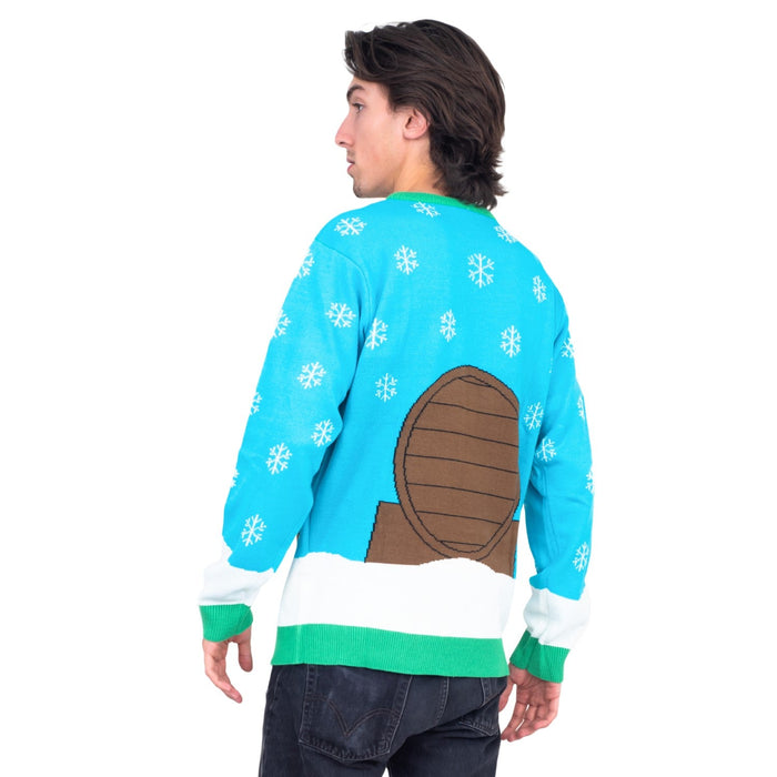 Funny Ugly Christmas Sweater Beverage Dispenser Elfed Up Blitzen's Santa Jingle Juice Knitted Pullover - TVStoreOnline