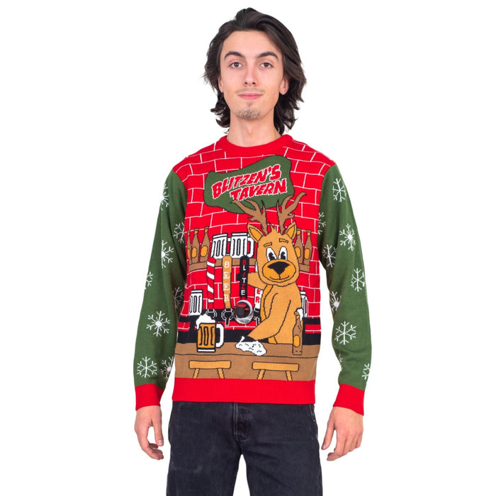 Funny Ugly Christmas Sweater Beverage Dispenser Elfed Up Blitzen's Santa Jingle Juice Knitted Pullover - TVStoreOnline