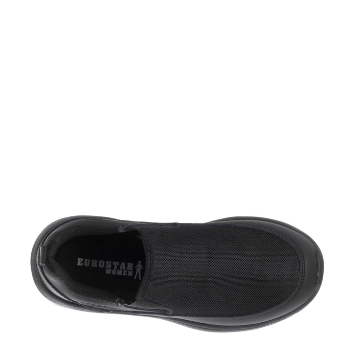 Black interior lining with 'EUROSTAR' and 'WOMEN' text on slip-on shoe.