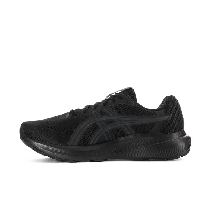 Men's Gel Contend 10 Wide black running sneaker, side stripe overlays and laces