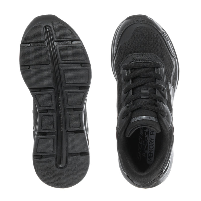 Black kids sneakers outsole and heel, textured tread for grip