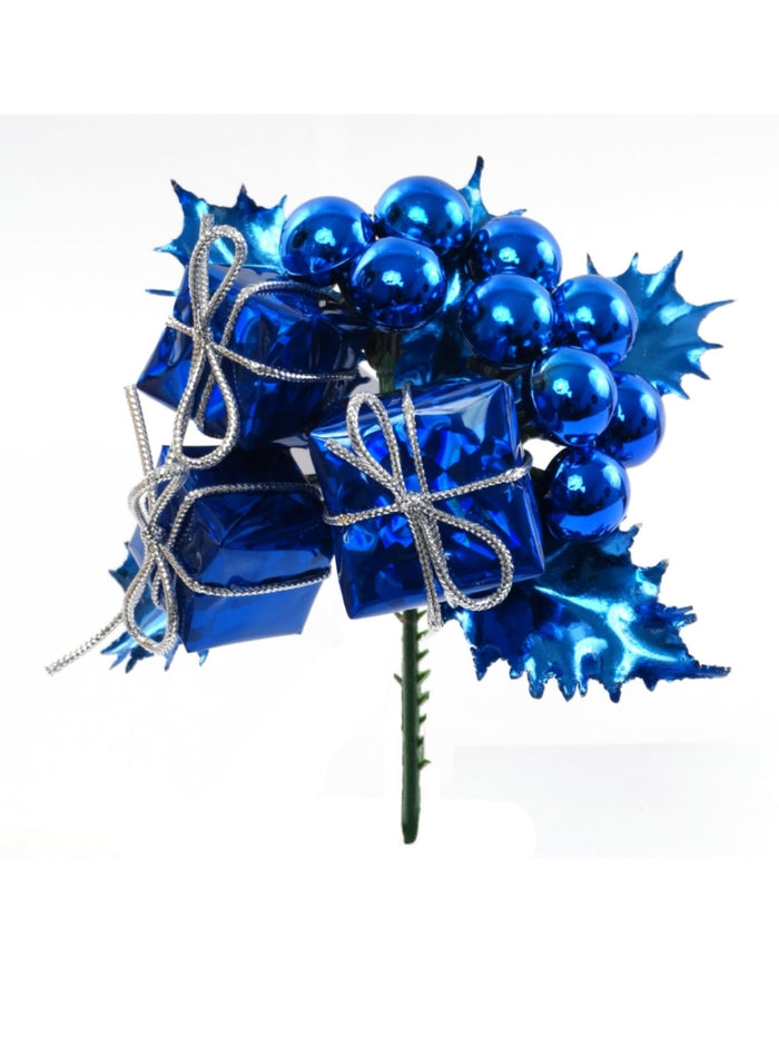Glitter Holly Pick with Gift Boxes & Balls